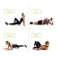 4 square image of women performing various massage exercises with massage ball